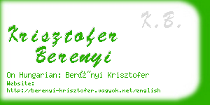 krisztofer berenyi business card